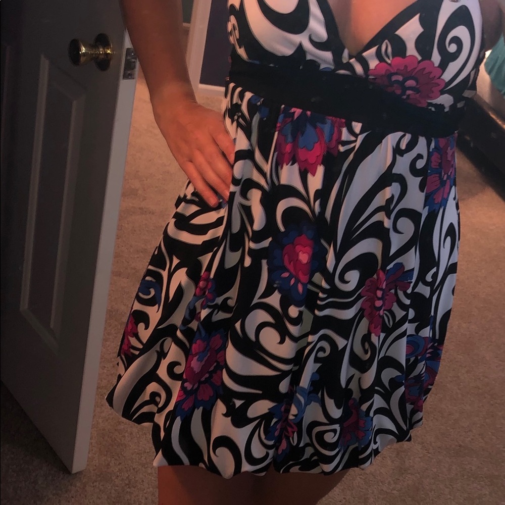 Candies small black white halter dress